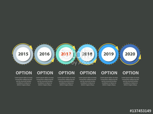 500x375 Infographic Timeline Diagram Progressive And Retrospective Years