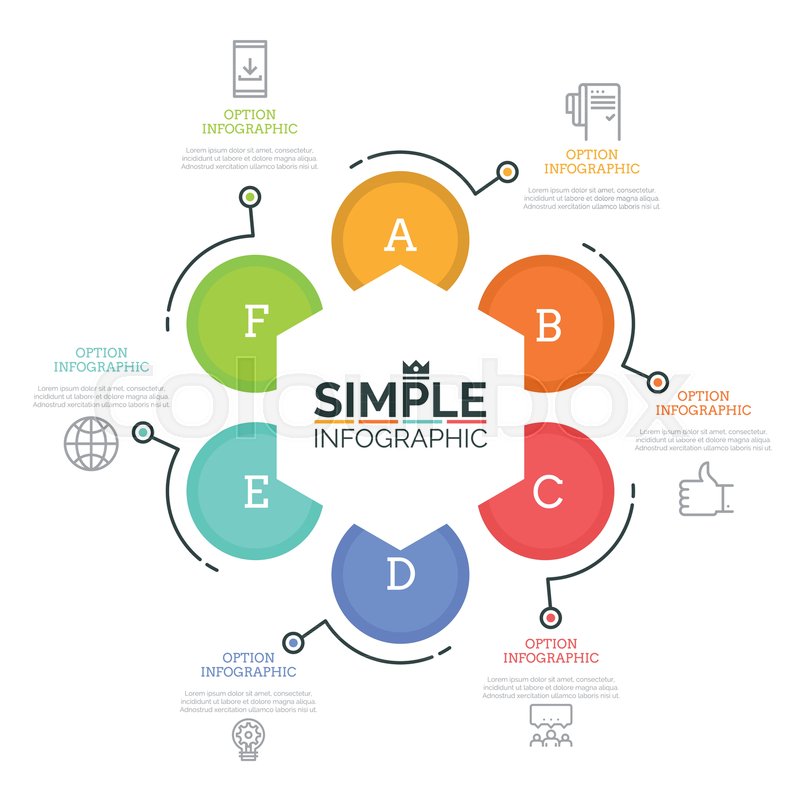 800x800 Round Chart With Lettered Elements, Stock Vector Colourbox