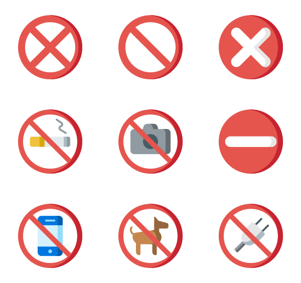600x564 Prohibited Icons
