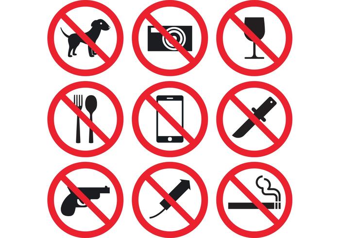 700x490 Prohibition Signs Free Vector Art