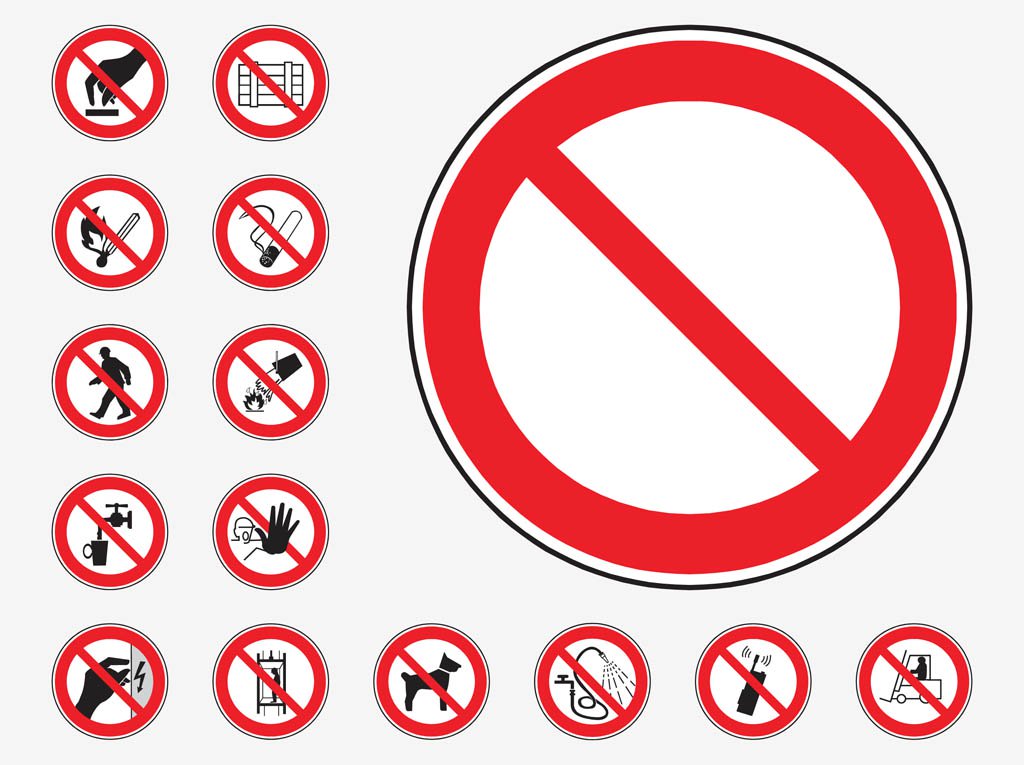 1024x765 Prohibition Signs Vector Art Graphics
