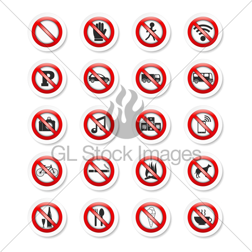 500x500 Prohibition Signs Gl Stock Images
