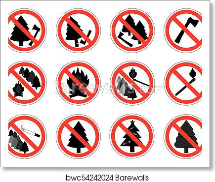 435x370 Prohibition Signs Of Action In Forest