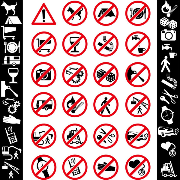 600x600 Caution Prohibition Sign Vector Icon Free Vector Free Download