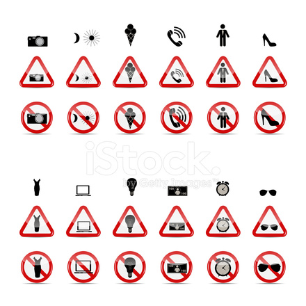 440x440 Set Of Prohibition Vector Illustration Stock Vector