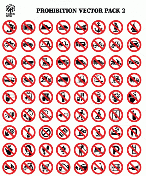 580x698 Idette Prohibition Signs Pack
