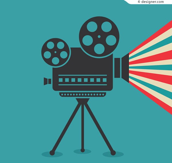 600x568 Designer Motion Picture Projector Vector