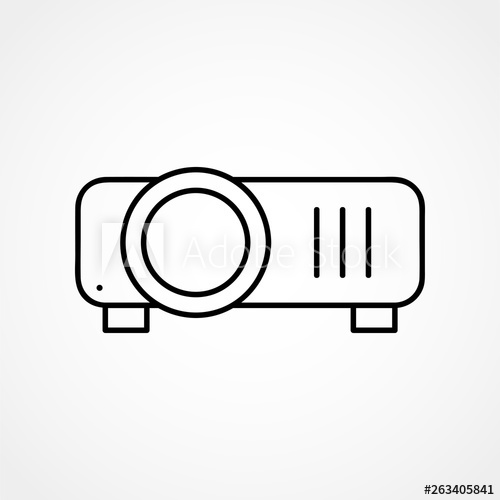 500x500 Presentation, Movie, Film, Media Projector Vector Illustration