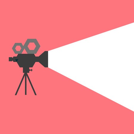 450x450 Cool Retro Movie Projector Vector Detailed Poster, Leaflet Or Ba