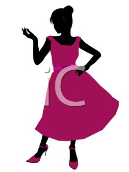 263x350 Silhouette Image Of A Woman Wearing A Pink Prom Dress And Pink