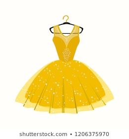 260x280 Yellow Party Dress On Hanger Prom Dress Vector Illustration