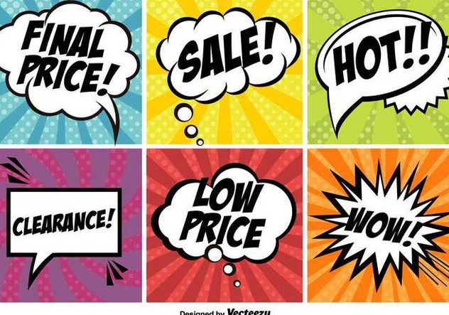 632x443 Pop Art Comic Promotion Vector Banners Set Free Vector Download