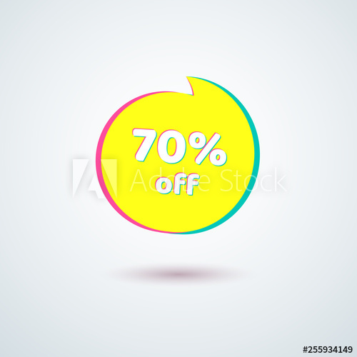 500x500 Tag Price Label Sale Off Bright Yellow Round Banner Sticker