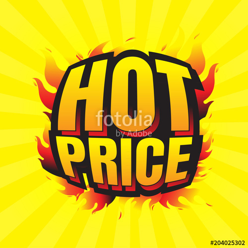 500x500 Hot Price Sale Burn Discount Business Promotion Vector