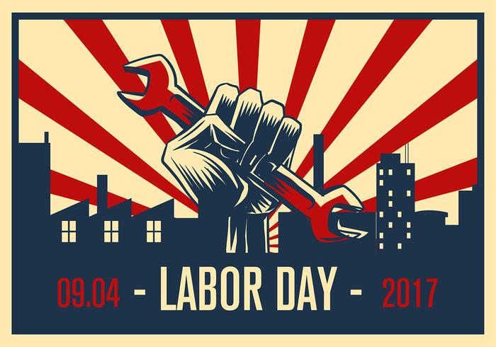 700x490 Labor Day Propaganda Poster Free Vector