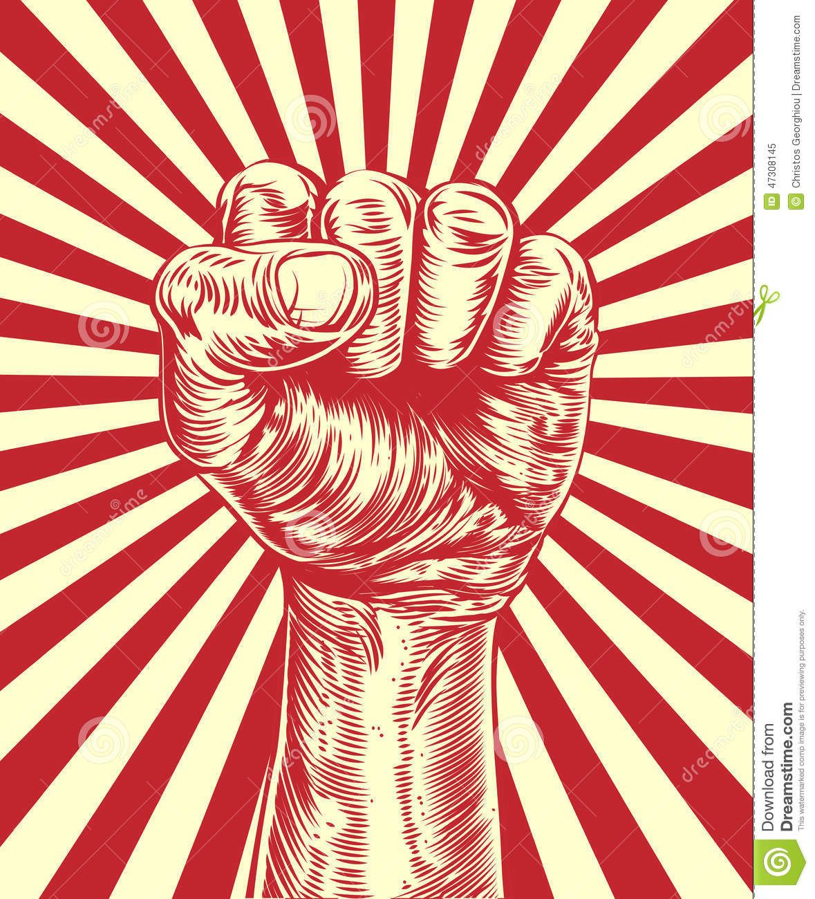 1179x1300 Revolution Fist Propaganda Poster Stock Vector