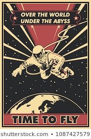 184x280 Vector Astronaut Space Propaganda Poster Obey Style Psycomp