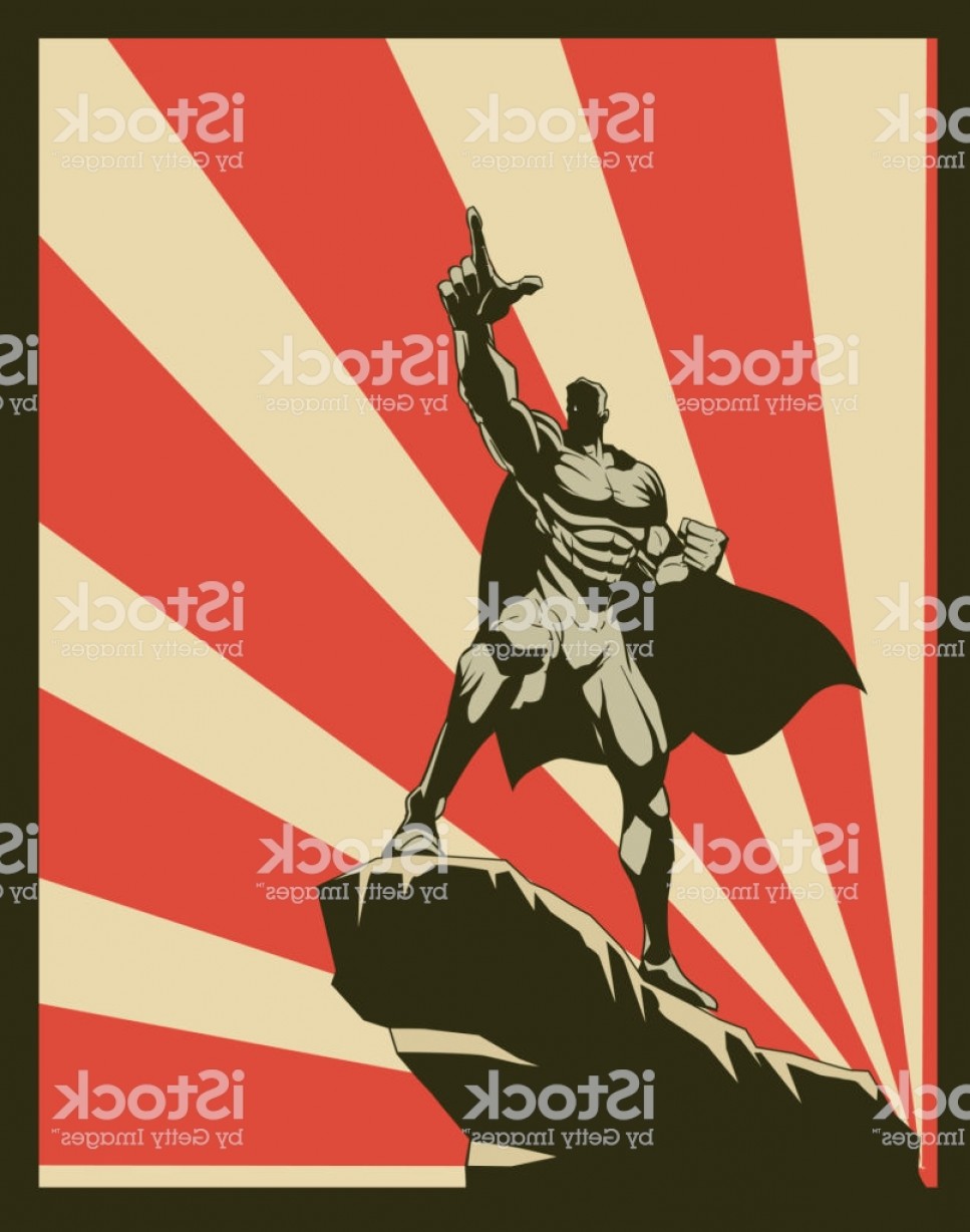 967x1228 Vector Retro Superhero Pointing Forward Propaganda Poster Gm