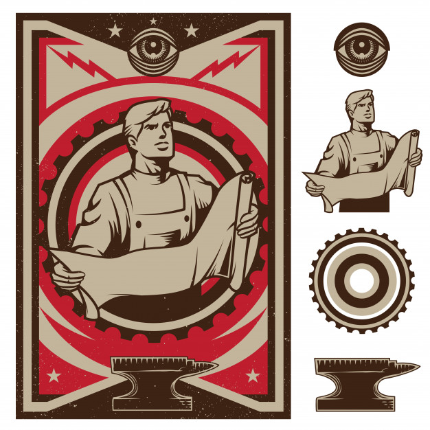 626x626 Vintage Propaganda Poster And Elements Vector Premium Download