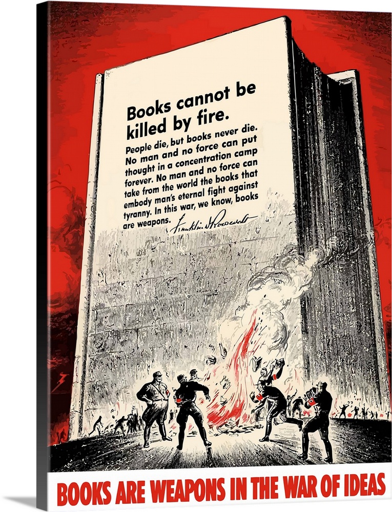 765x1000 Digitally Restored Vector War Propaganda Poster Books Cannot Be