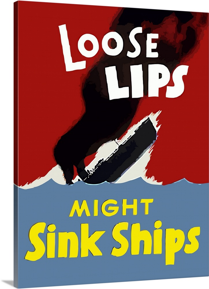 724x1000 Digitally Restored Vector War Propaganda Poster Loose Lips Might