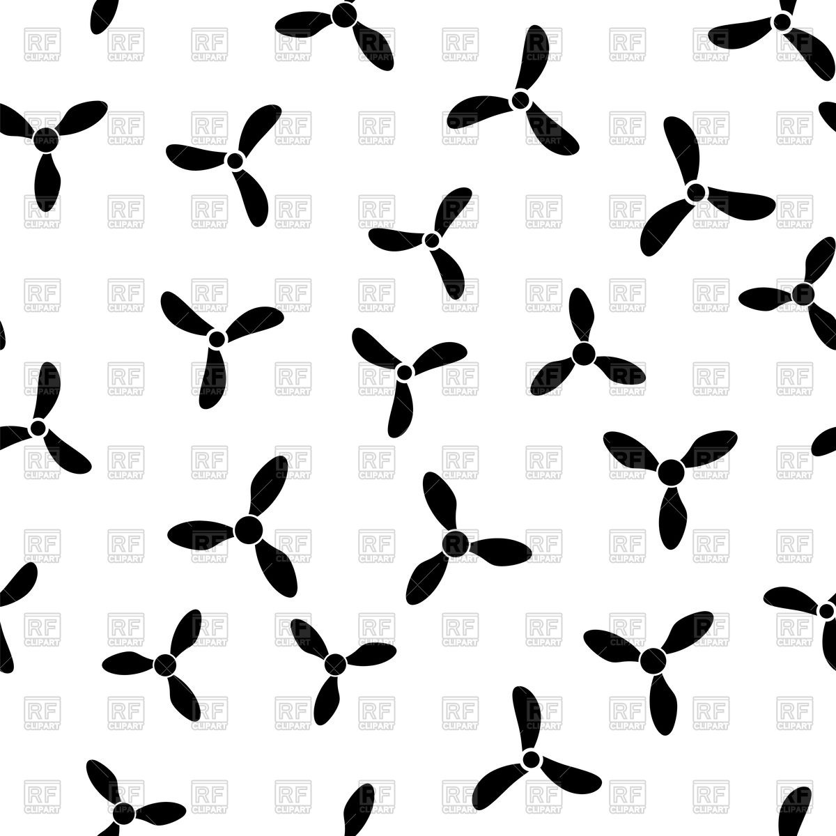 1200x1200 Propeller Silhouette Seamless Pattern Isolated On White Background