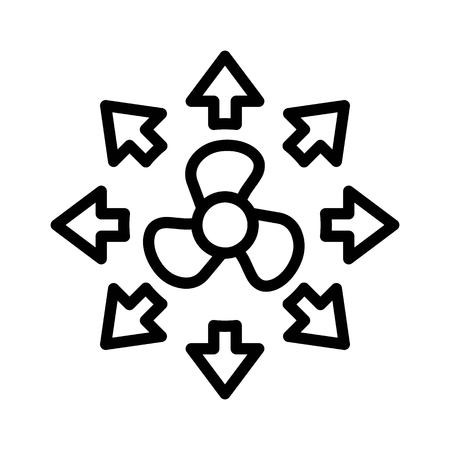 450x450 Propeller Vector Illustration, Isolated Line Design Icon Royalty