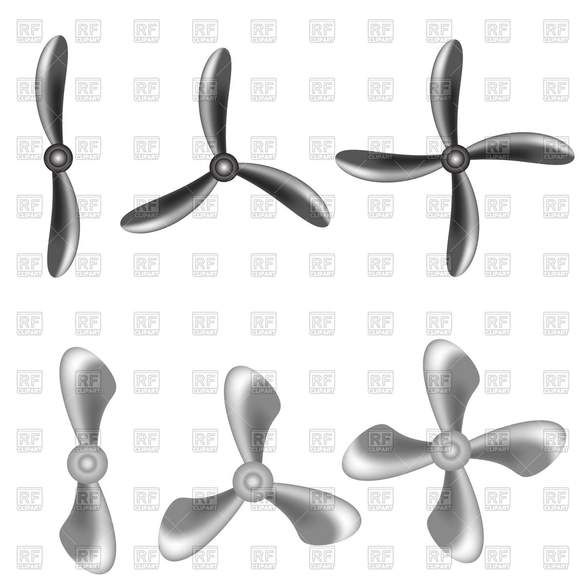 1200x1200 Set Of Propellers Icons Vector Image Of Signs, Symbols, Maps