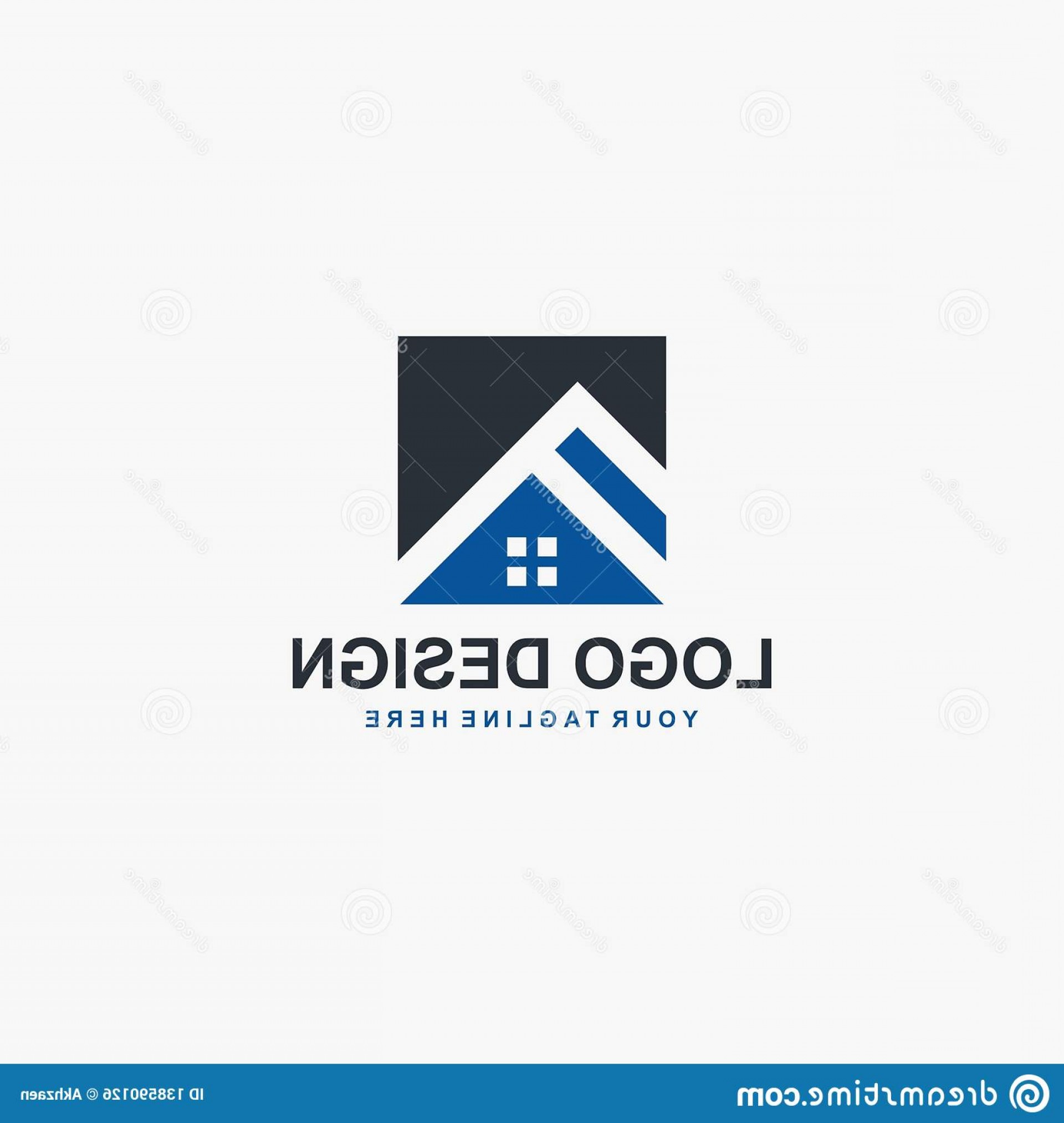 1920x2026 Real Estate Company Logo Design Home Blue Vector Property