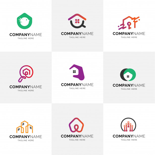 626x626 Real Estate Modern Flat Minimalist House Property Management Logos