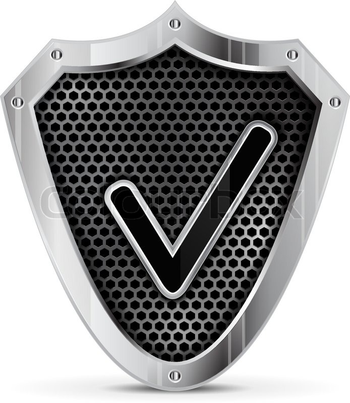 Metal Shield With Tick Vector Stock Vector Colourbox 694x800 Metal Shield With Tick Vector Stock Vector Colourbox