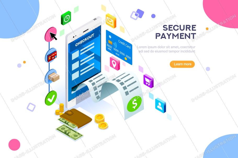 Payments Protection Vector Illustration 910x605 Payments Protection Vector Illustration