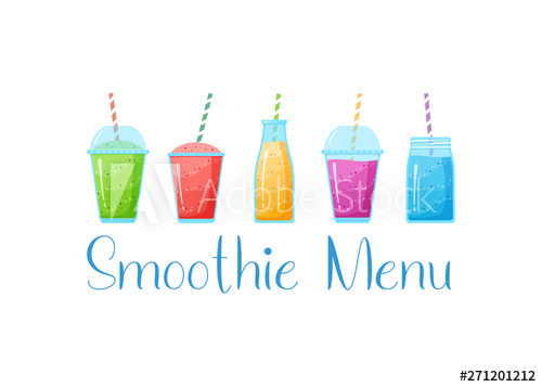 500x357 Natural Fruit Smoothie Rainbow Logo Vector Illustration Sweet