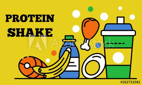 500x300 Natural Protein Shake Banner Outline Illustration Of Natural
