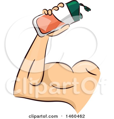 450x470 Clipart Of A Strong Mans Arm With A Protein Shake