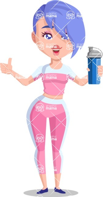 336x640 Flat Fitness Girl Cartoon Vector Character Aka Bridget Missfit