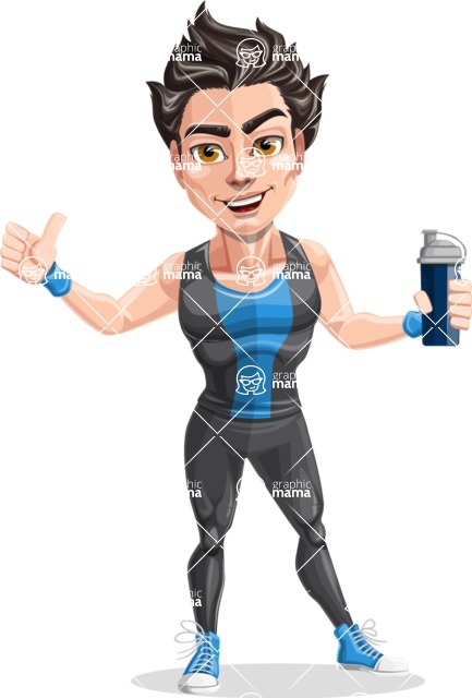 433x640 Graphicmama Protein Shake And Thumbs Up