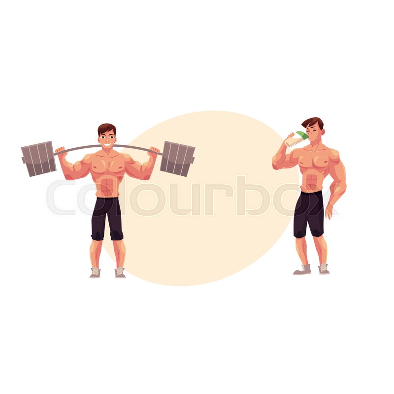 800x800 Man Bodybuilder Working Out With Stock Vector Colourbox