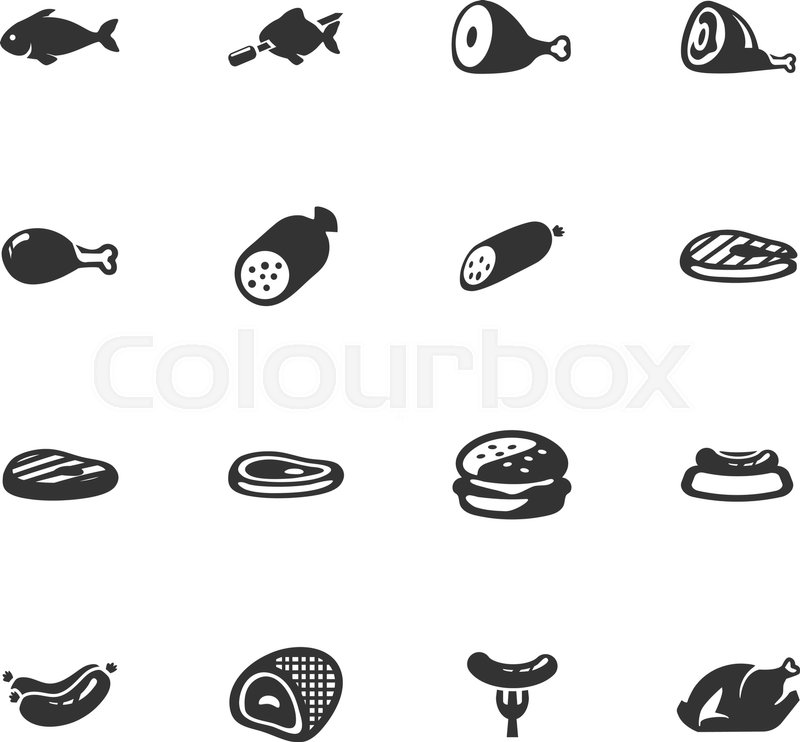 800x742 Meat And Protein Vector Icons For User Stock Vector Colourbox