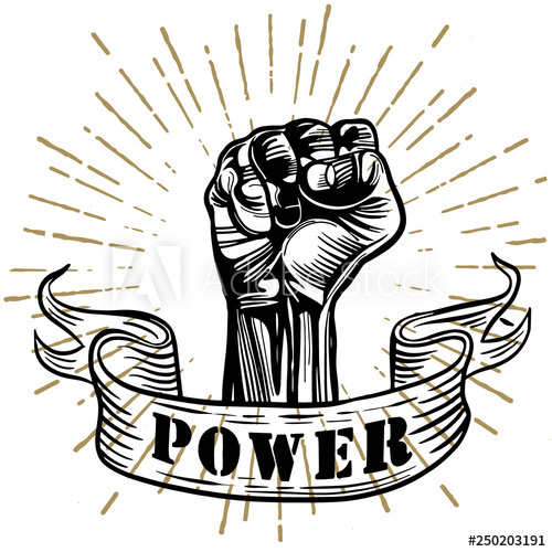 500x500 Freehand Vector Drawing Male Hand, Proletarian Protest