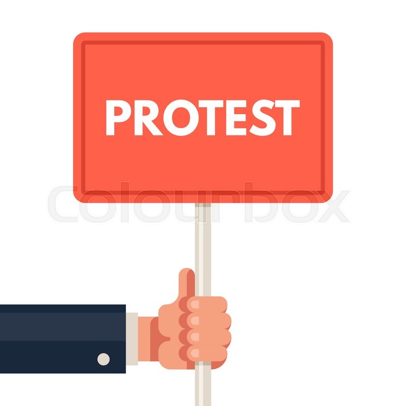 800x800 Hand Holding Protest Sign Stock Vector Colourbox