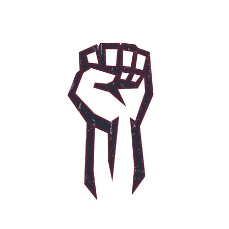 450x450 Fist Held High In Protest, Fist Logo Element, Protest Sign