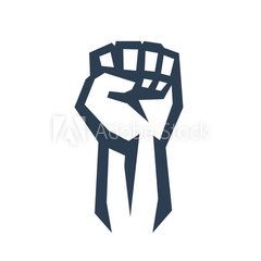 240x240 Fist Held High In Protest, Vector Illustration, Easy