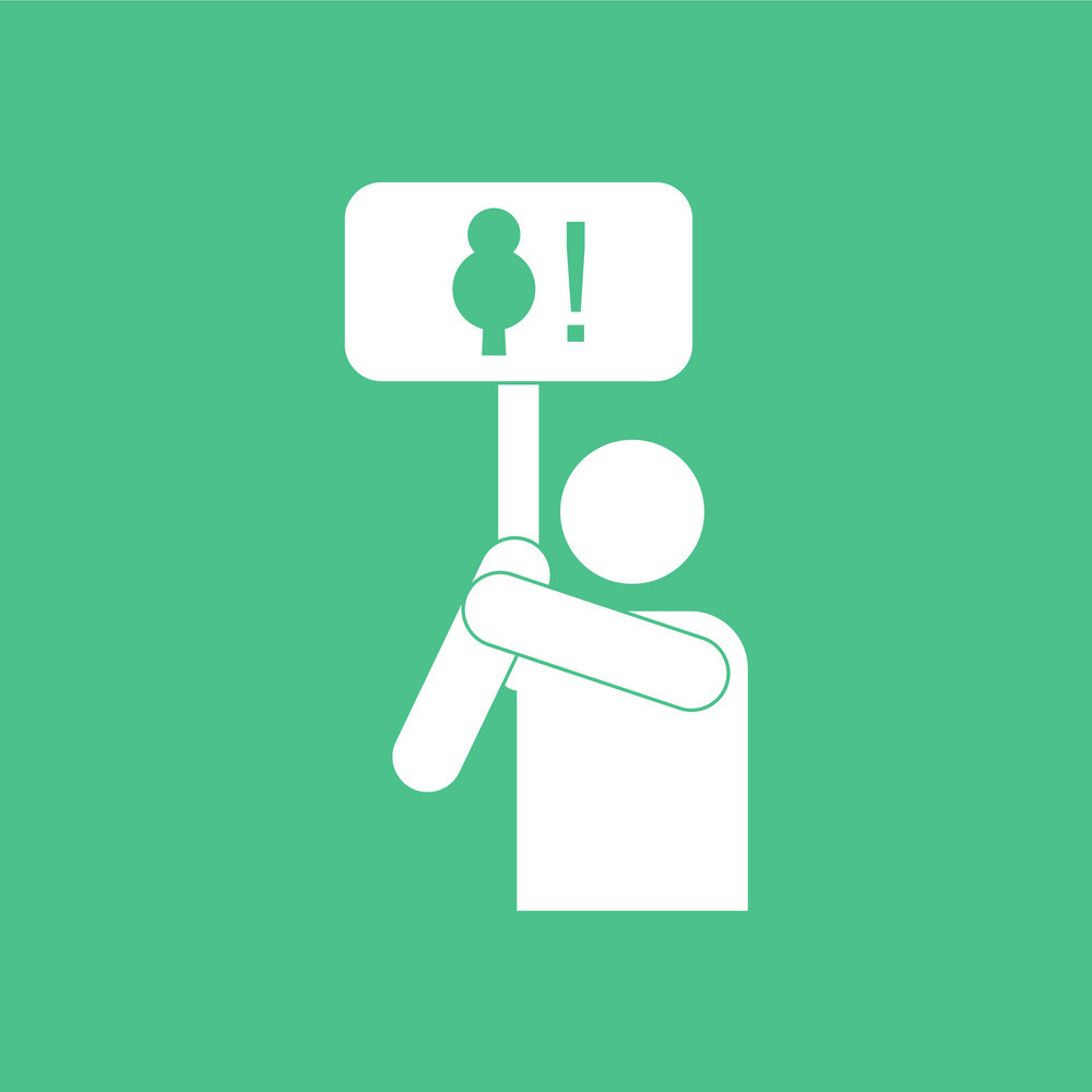 1000x1000 Icon Silhouette Of Protest Vector Free Graphics