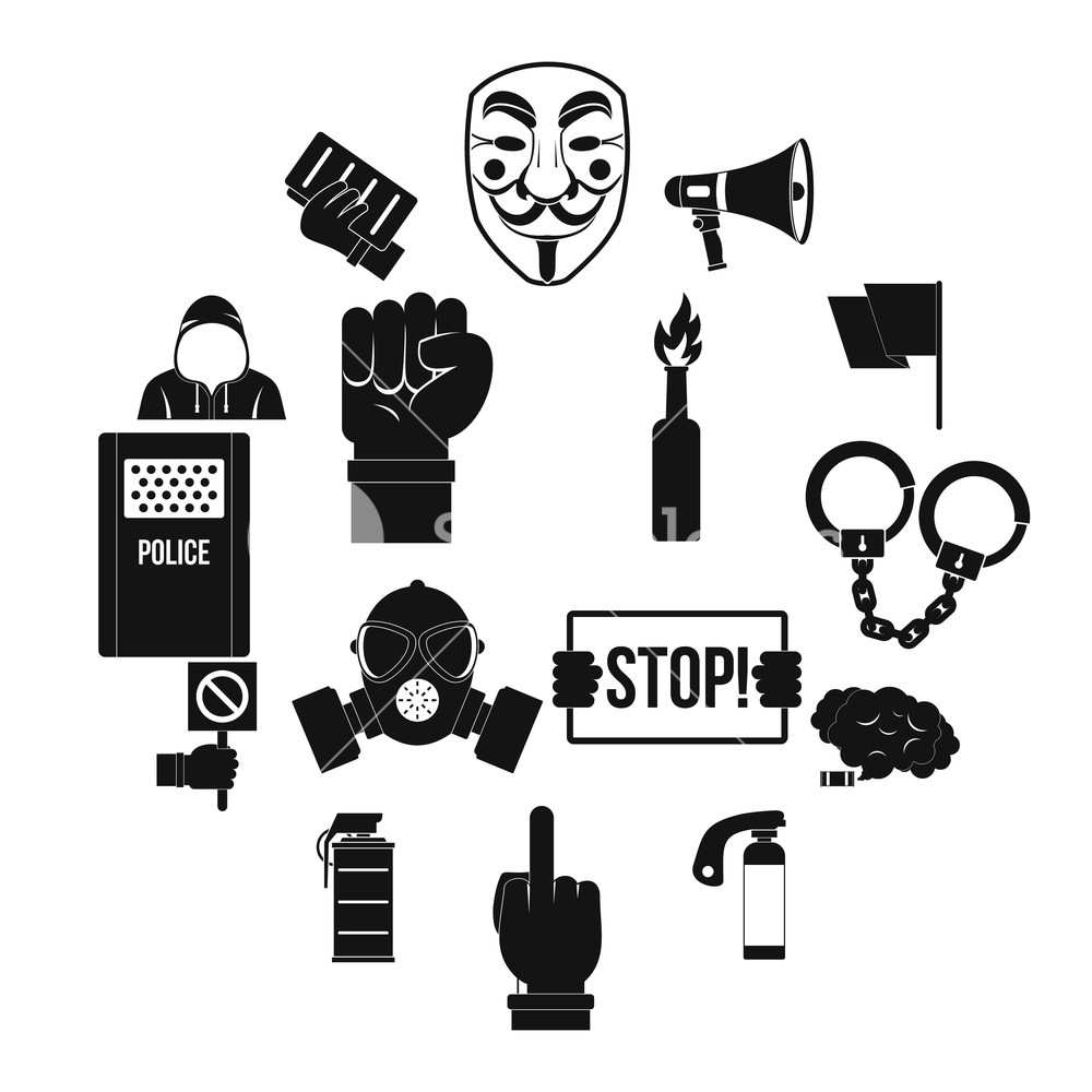 1000x1000 Protest Icons Set Simple Illustration Of Protest Vector Icons