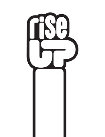 348x450 Rise Up Raised Fist Protest Vector Design The Letters Spelling