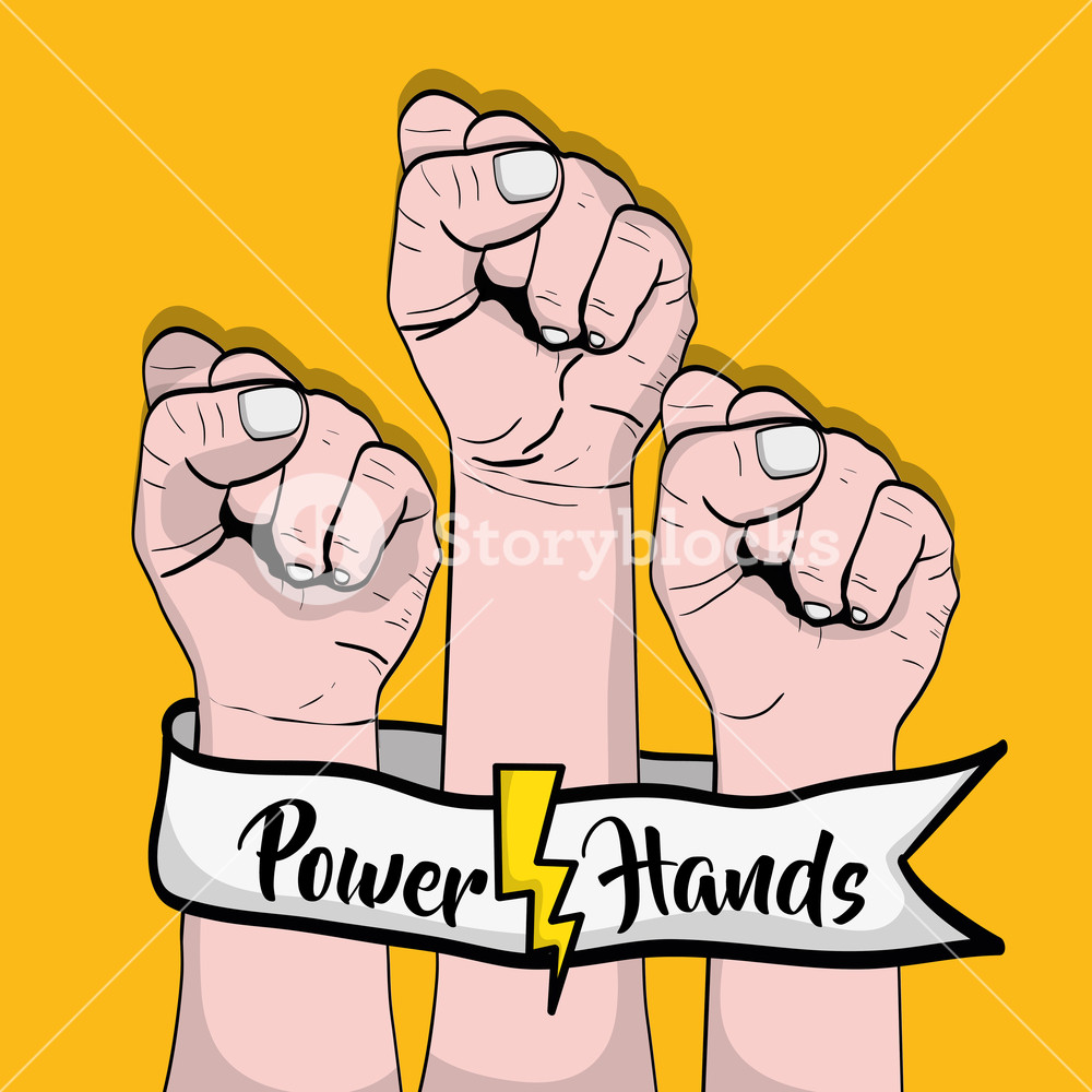 1000x1000 Power Hand Strong Revolution Protest Vector Illustration Royalty