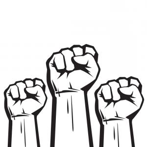 300x300 Clenched Fists Raised In Protest Vector Wallkeeper