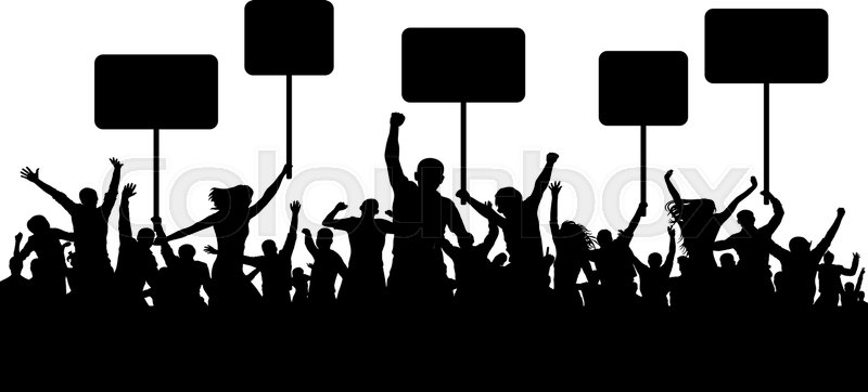 800x362 Demonstration, Protest Crowd People Stock Vector Colourbox