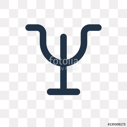 500x500 Psi Vector Icon Isolated On Transparent Background, Psi